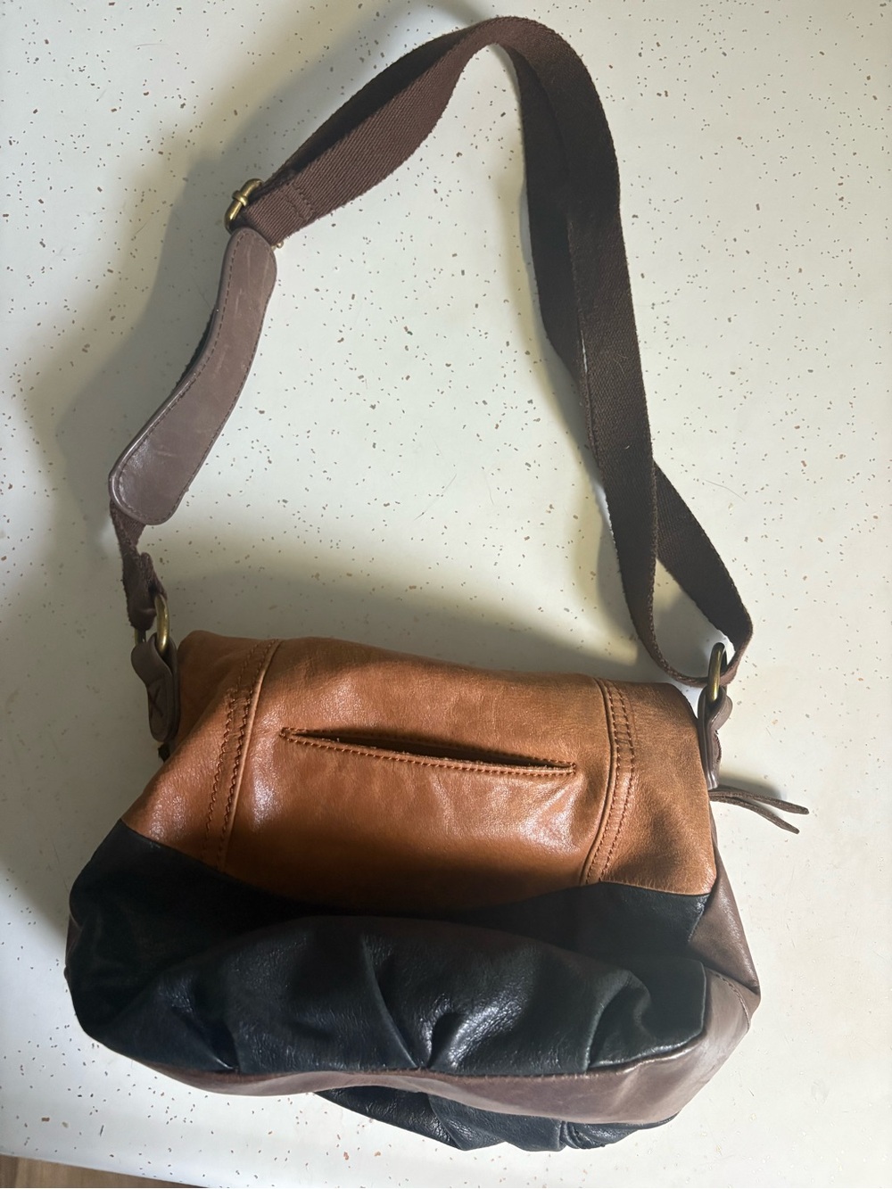 The Sak Brown Leather & Leopard slouchy Shoulder Bag - Picture 3 of 9